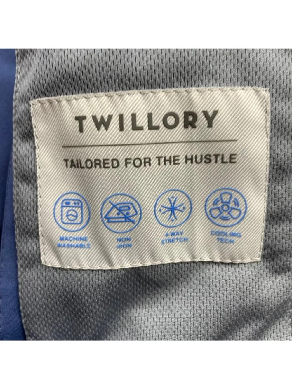 Twillory Men’s Performance Stretch Travel 2-Button Blazer Blue • 42S